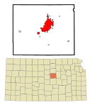 Saline County Kansas Incorporated and Unincorporated areas Salina Highlighted